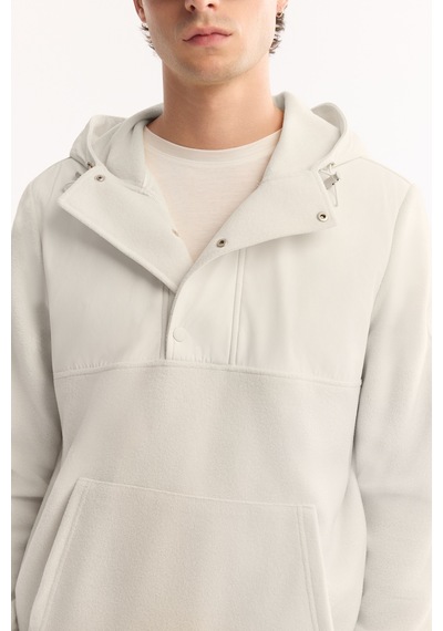Avva Erkek Ekru Kapüşonlu Soft Touch Polar Regular Fit Sweatshirt A52y1268