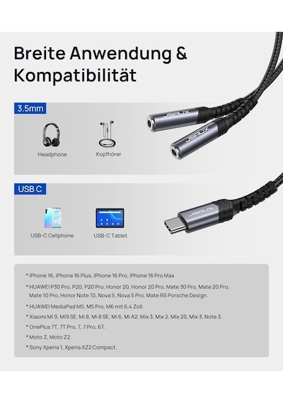 Type-c Jackı Kulaklık Ayırıcı Aux Adaptörü 28 Cm Usb C - Çift 3,5 Mm Jak Ayırıcı Ses Y Kablosu Apple Uyumlu iPhone 16/15 Pro Max Plus, Huawei P40, Galaxy S24 S23 S22 Ultra, Piksel Grisi İle Cm0017 Type-c Jackı Kulaklık Ayırıcı Aux Adaptörü 28 Cm Usb C - Çift 3,5 Mm Jak Ayırıcı Ses Y Kablosu Apple Uyumlu iPhone 16/15 Pro Max Plus, Huawei P40, Galaxy S24 S23 S22 Ultra, Piksel Grisi İle Cm0017