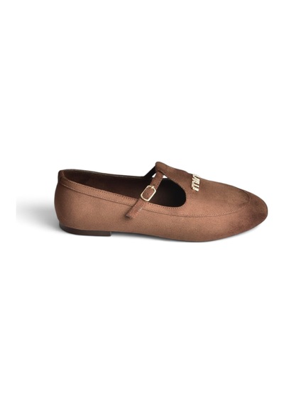 Fox Shoes Z820770502 Kahverengi Süet T-bantlı Mary Jane Babet
