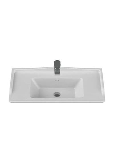 Turkuaz Cerastyle Kapadokya Etajer Uyum Damlalık Lavabo 100 48cm Beyaz