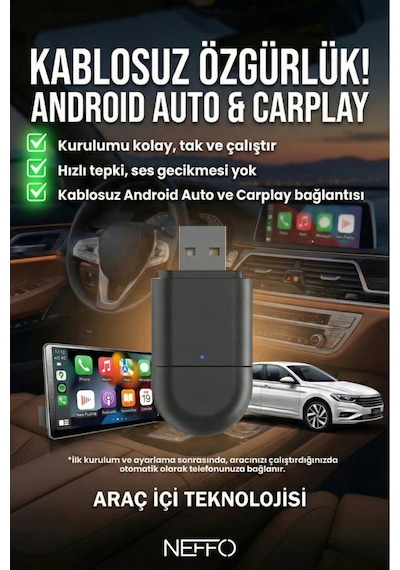 Kablosuz Auto & Apple Carplay Dönüştürücü
