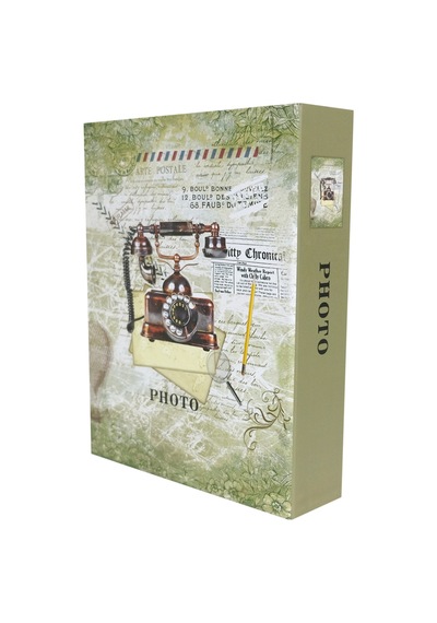 Rabsev Fotoğraf Albümü 10x15cm 200 Fotoğraf Kapasiteli Renkli Antika Telefon Desenli Anı Albümü