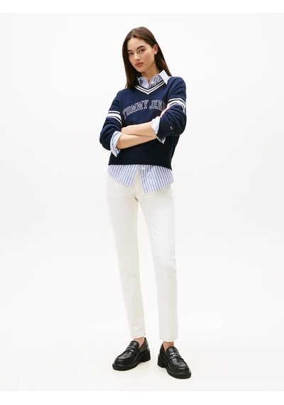 Tommy Hilfiger Lucy Mr Slım Dı4192, 1d0 Beyaz Kadın Kot Pantolon
