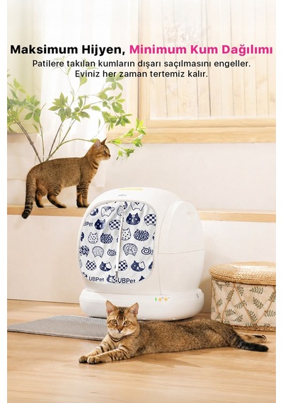 C20 Uyumlu Kedi Tuvaleti Perdesi Kum Dağılım Önleyici Mıknatıslı Giriş, Premium Kumaş