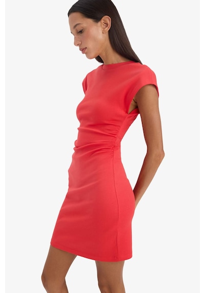 DeFacto Bodycon Vücudu Saran Bisiklet Yaka Ribana Kolsuz Mini Yazlık Elbise C4513AX25SMRD135