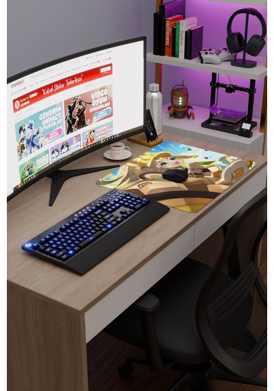Kachina Genshin Impact Anime Oyuncu V3 - 48x40 Xl Gaming Mouse Pad Fare Altlığı