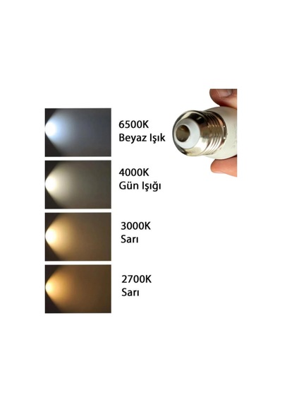 7w 50w 6500k Beyaz Işık E27 Duylu Mum Led Ampul, 4 Adet Diğer