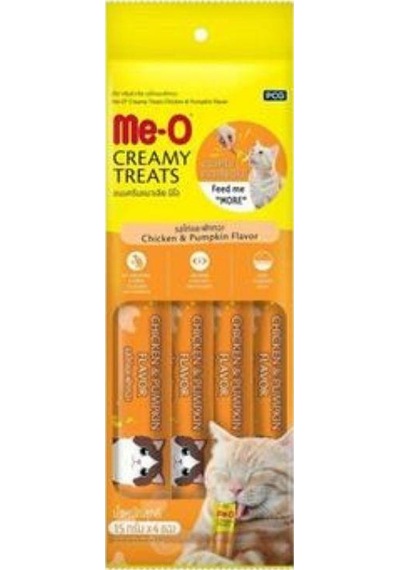 Me-O Creamy Tavuklu ve Bal Kabaklı Yetişkin Kedi Ödülü 4 x 15 G
