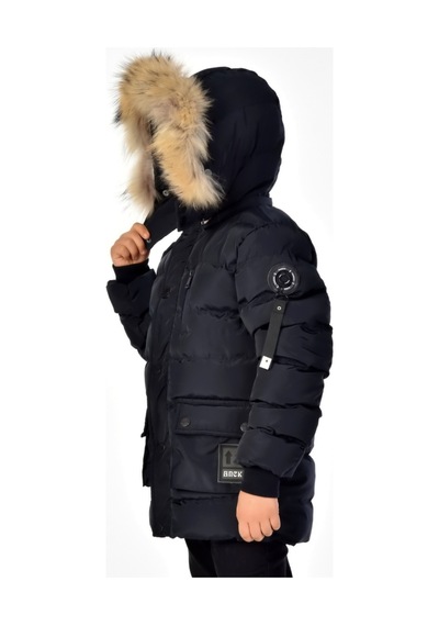 Erkek Çocuk Natürel Kürklü Mont 51254 Lacivert