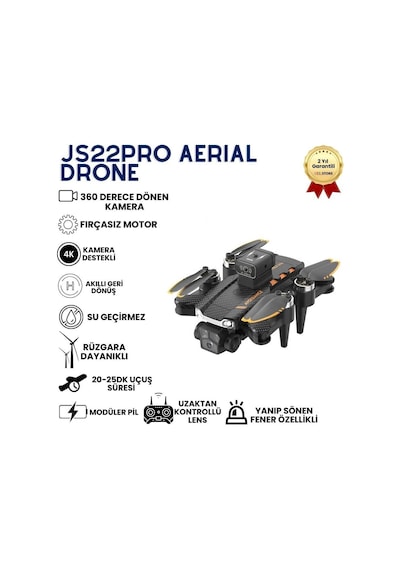 Js22pro Drone,4k Uzaktan Kumandalı, Fırçasız Motorlu 360 Roll Özellikli , Çift Lens Korumalı Drone-1472