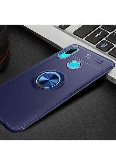 Huawei Y6s 2019 Kılıf Zore Ravel Silikon Kapak Siyah-Mavi