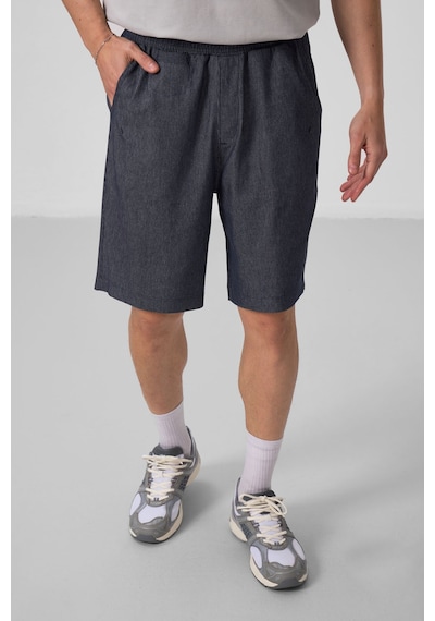Tommylife Kot Lacivert Standart Fit Dokuma Hafif Esnek Chino Şort - 81290 Kot Laci