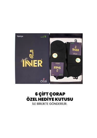 Just Inner Erkek 6 Lı Bambu Çorap Yarım Konç Uzun Ömürlü Kullanım 11700 Antrasit