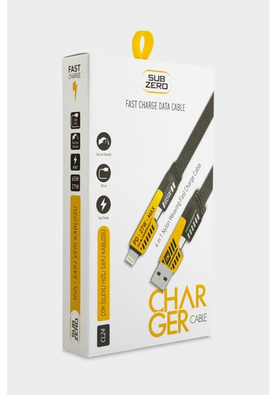 Subzero Cl24 4in1 Type-c 65w To Usb-a + Type-c To Lightning 27w Hızlı Şarj Kablosu Şarj Data Kablosu