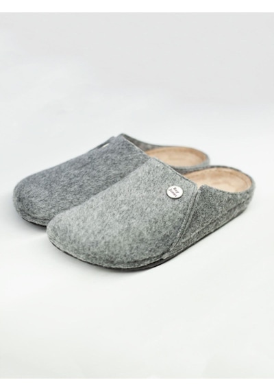 Roy Jones Unisex Gri İtalyan Keçe Terlik 6800 Gri