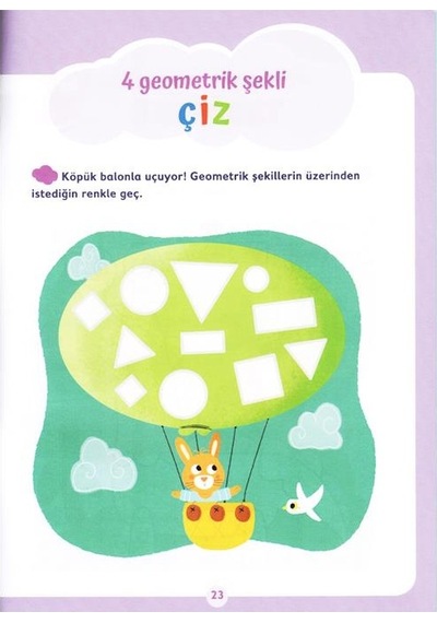 3-4 Yaş Çizerek Öğreniyorum Şekiller ve Renkler Uçanbalık Yayınl