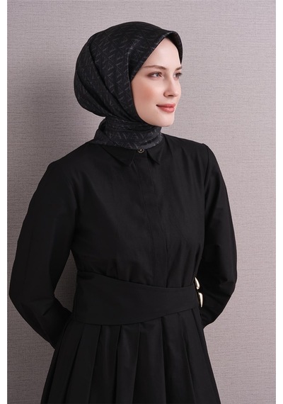 Armine Sura İpek Eşarp 2026-2027 - Sonbahar Kış-asm9625 Siyah