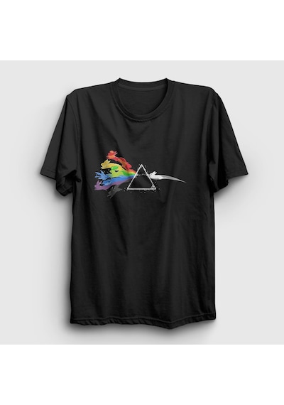 Presmono Unisex Rabbits Pink Floyd T-shirt Siyah