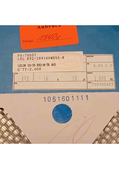Lelrv2-16v100md55-r 10mf 16v 4x5 Smd Kondansatör 250 Adet