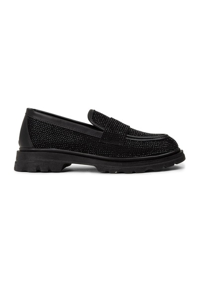 Deery Kadın Siyah Taşlı Loafer Ayakkabı - Ka515zsyhe01 Siyah