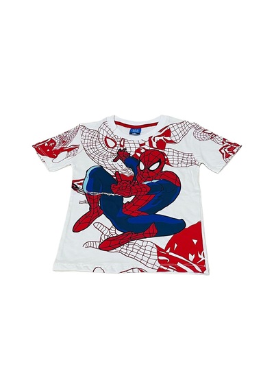Sml Tekstil Spiderman Temalı Bej Çocuk Tişört Ve Şort Takımı Kırmızı