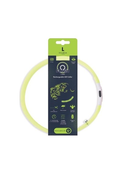 M-pets Flash Led Boyun Tasma Green L