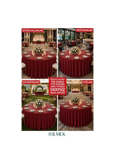 Dertsiz Yuvarlak Masa Örtüsü 280-300-320 Cm Geniş En Dikişsiz Düğün Davet Organizasyon Otel Restoran Bordo Bordo Dertsiz Yuvarlak Masa Örtüsü 280-300-320 Cm Geniş En Dikişsiz Düğün Davet Organizasyon Otel Restoran Bordo Bordo