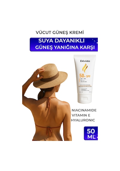 Suya Dayanıklı Spf 50+ Vücut Güneş Kremi Leke Karşıtı, Aydınlatıcı, Ton Eşitleyici