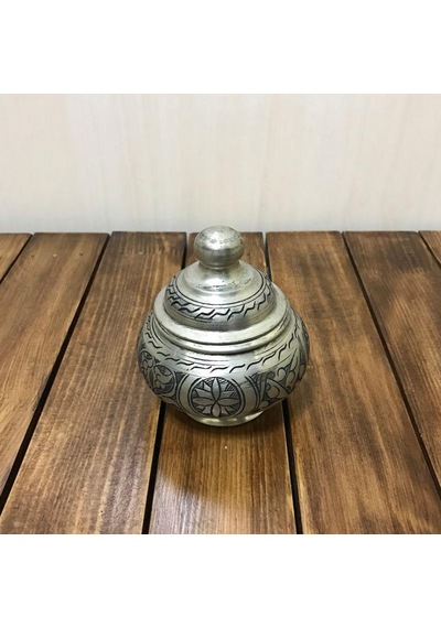 Küçük Boy Bakır Kubbe Şekerlik Gümüş