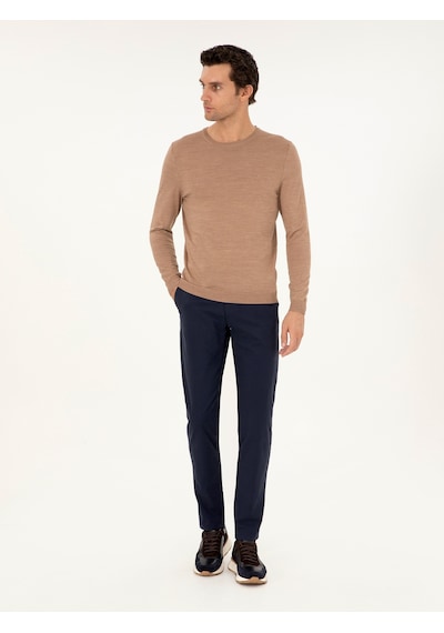 Cacharel Lacivert Slim Fit Pamuk Karışımlı Kanvas Pantolon