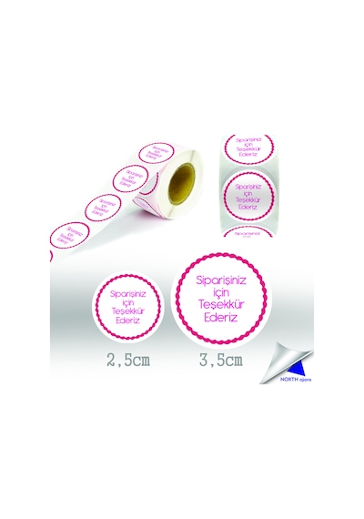 Sipariş Paketi Etiketi Sticker 3,5cm 28 Adet Baskes Model 15