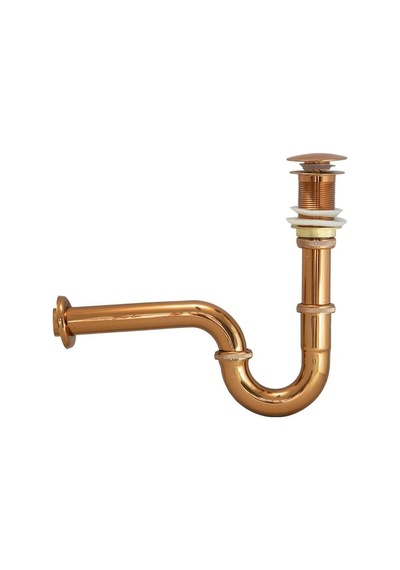 İsaoğlu Yapı Bronz Lavabo Gideri Komple Pirinç Metal Bakır Lavabo Süzgeci Özel Tasarım Sifon Gider Bakır