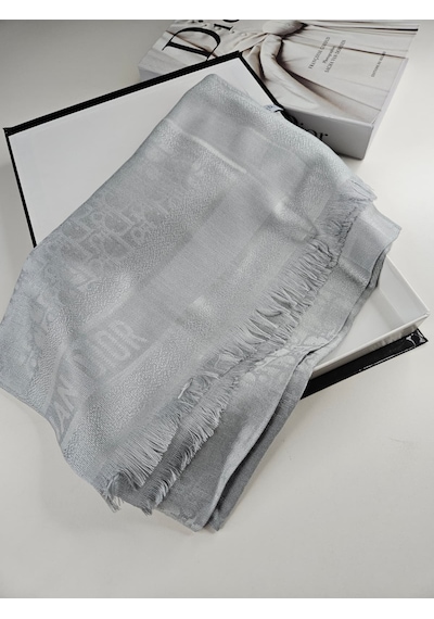 Cd Desen Kaşmir İpek Şal Silk Scarfs Hijab İthal Ürün Gri
