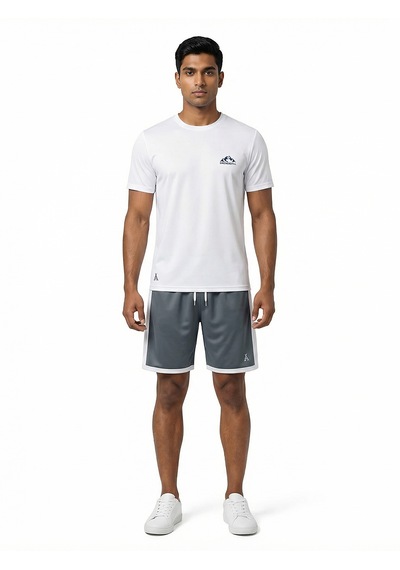 Orendahill Erkek Spor Şort Hızlı Kuruyan Esnek Regular Fit Gym Cepli Yan Çizgi Detaylı Activewear Antrasit