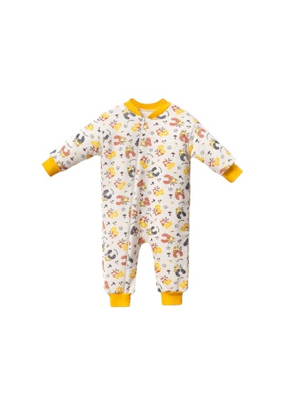 Bebegen Unisex Sarı Biyeli Harf Baskılı Uyku Tulumu Çok Renkli