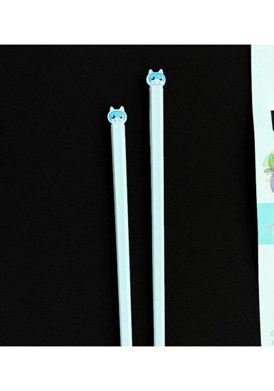 Kedi Figürlü Metal Chopstick Mavi Diğer