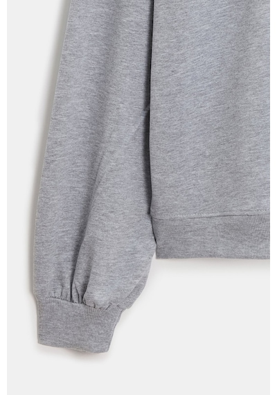 Sââde Kadın Oversize Bisiklet Yaka Basic Casual Sweatshirt Gri