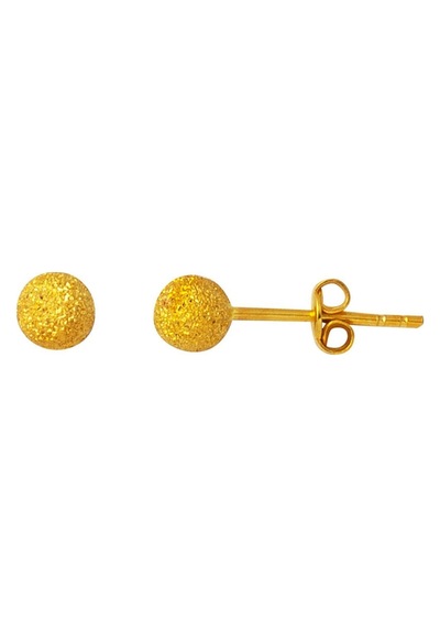 Bilezikci Kumlu 22 Ayar Altın Top Küpe 6 Mm. Yksms22k30009
