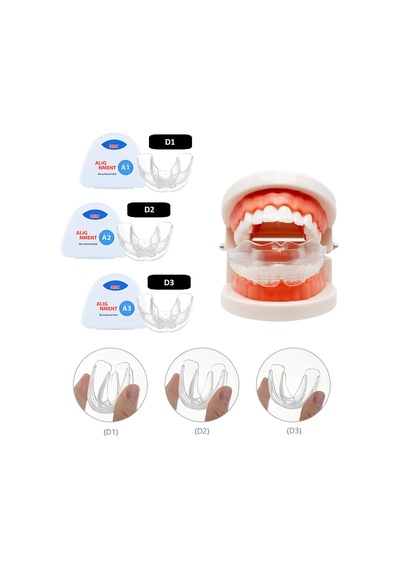 Çocuk Diş Silikon Ortodontik Parantez 3 Lü Set D1 D2 D3 Şeffaf
