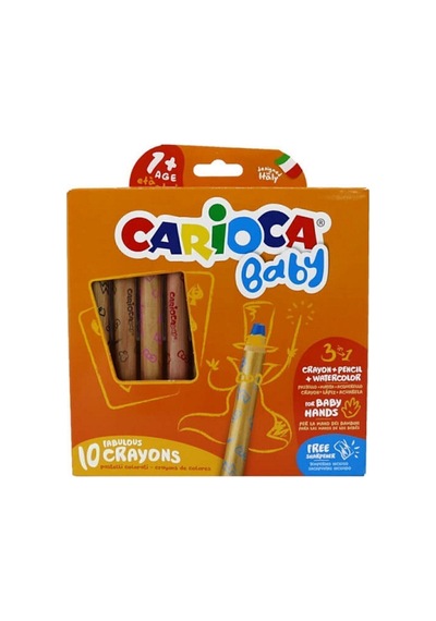 Jumbo Bebek Ahşap Göv. Boya Kal. 3 In 1 10lu Çok Renkli