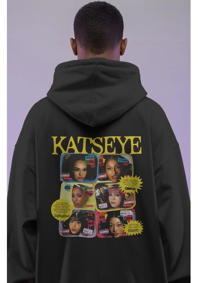 Sevbano Katseye Kpop Müzik Grubu Sırt Baskılı Unisex Oversize Premium Hoo Siyah