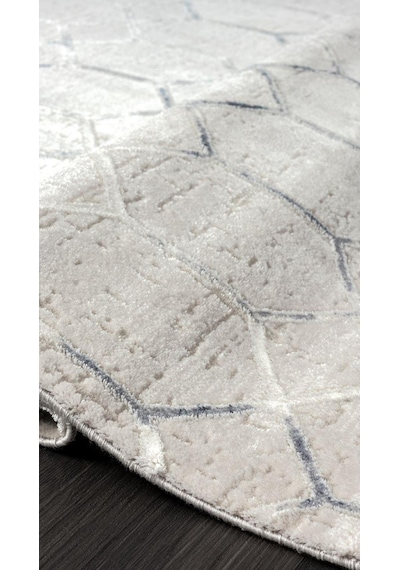 By Özer Halı Gri Renk Geometrik Şekilli Modern Stil Karmen Halı Soft 01805a Salon Halısı Çok Renkli