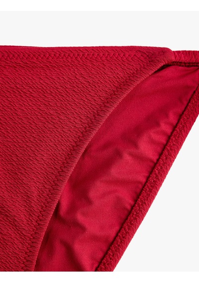 Koton Yanları Bağlamalı İpli Dokulu Bikini Altı Bordo 6sak00011mm