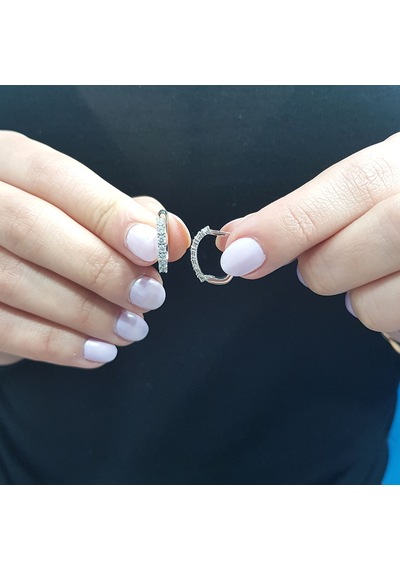 Lova Pırlantalı Menekşe Halka Küpe -  3070025