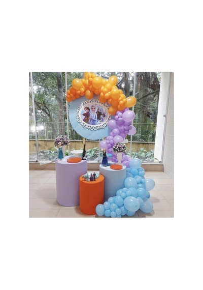 Pastel Balon Zincir Frozen Konsepte Uygun Beyaz