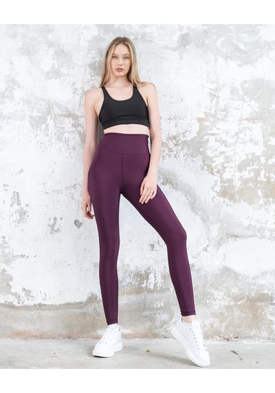 Lismina Mürdüm Rengi Arkası Büzgülü - Scrunch Butt - Spor Tayt