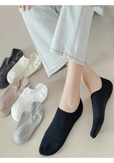 Ozzy Socks 6 Çift Kadın Şık Çizgili Rahat Sneaker Çorap Çok Renkli