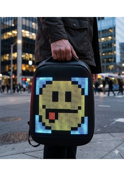 Missidea Pixelbag Led Çocuk Çanta Siyah + Powerbank