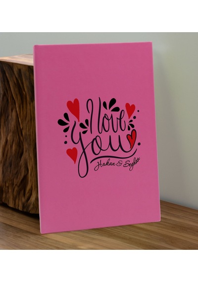 Bk Gift Sevgiliye Özel İsimli Pembe Defter Ve Cam Matara Hediye Seti-13, Sevgiliye Hediye, Sevgililer Günü, Yeni İş Hediyesi