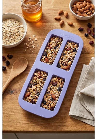 Silikon Müsli Bar, Granola Ve Protein Bar Kalıbı - Yapışmaz Dikdörtgen Çikolata Ve Kek Kalıbı Çok Renkli